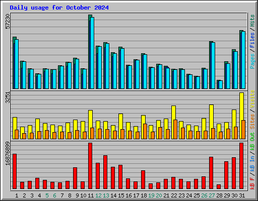 Daily usage for October 2024