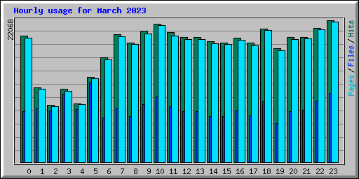 Hourly usage for March 2023